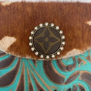 LV Cow Hide and Turquoise Coin Purse